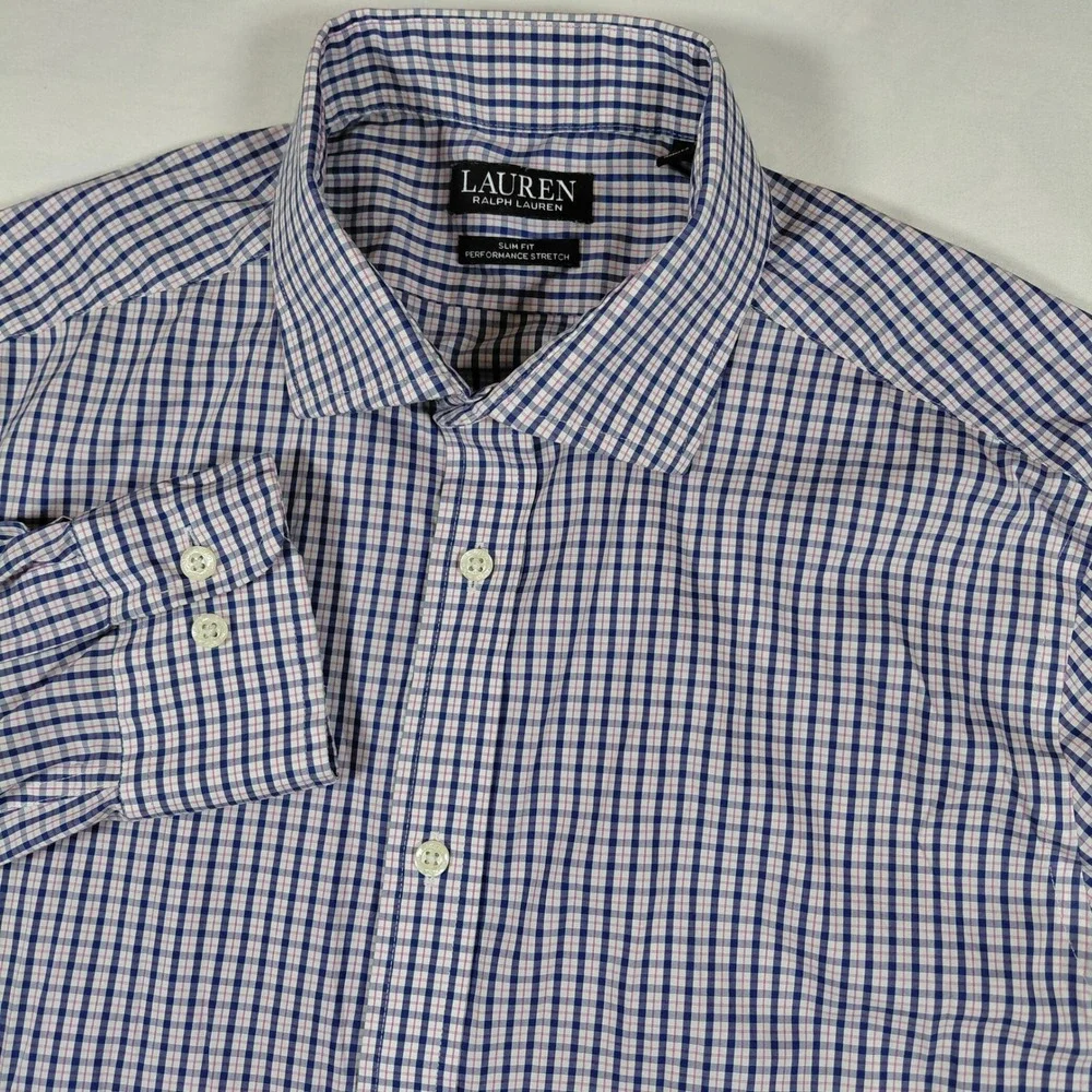Lauren Ralph Lauren Black Label Mens Large Slim Fit Performance Button Shirt